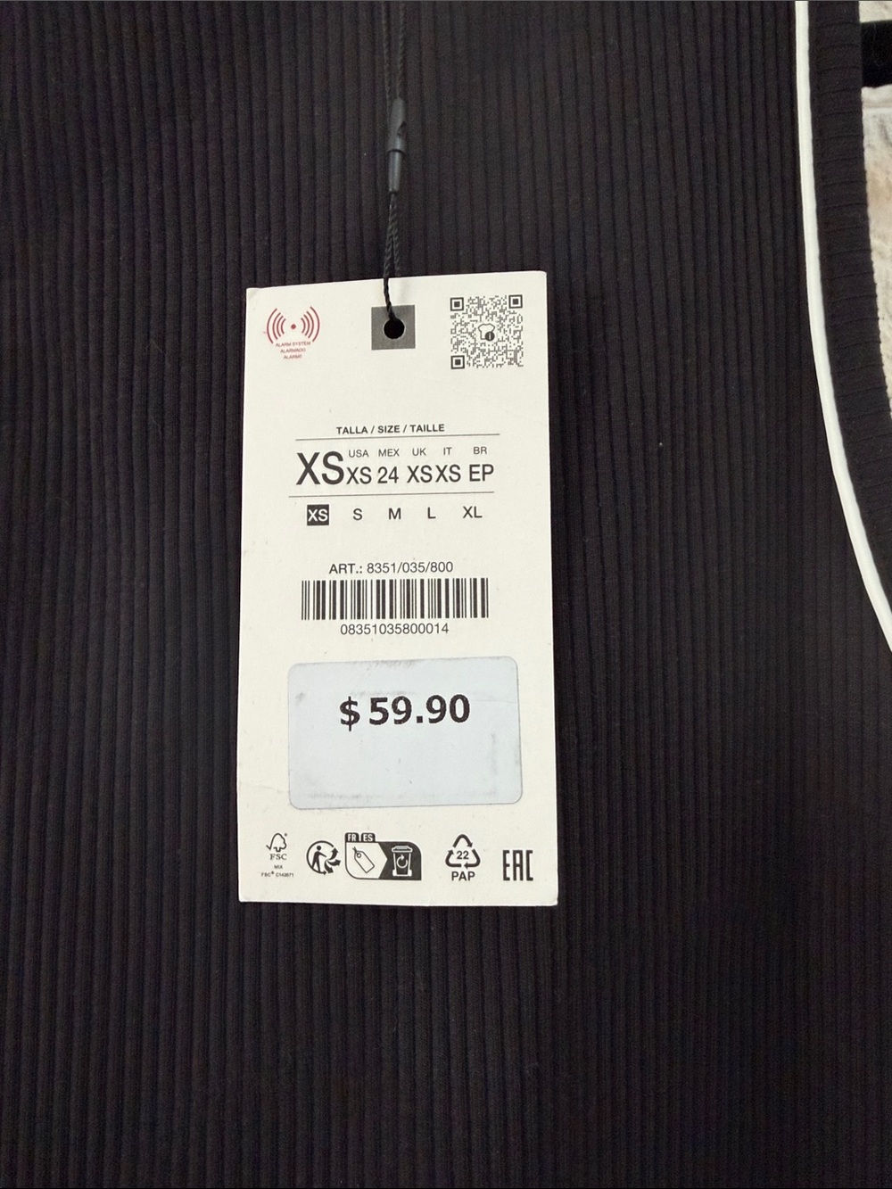Zara Black Maxi Dress with White Trim - Picture 3 of 4
